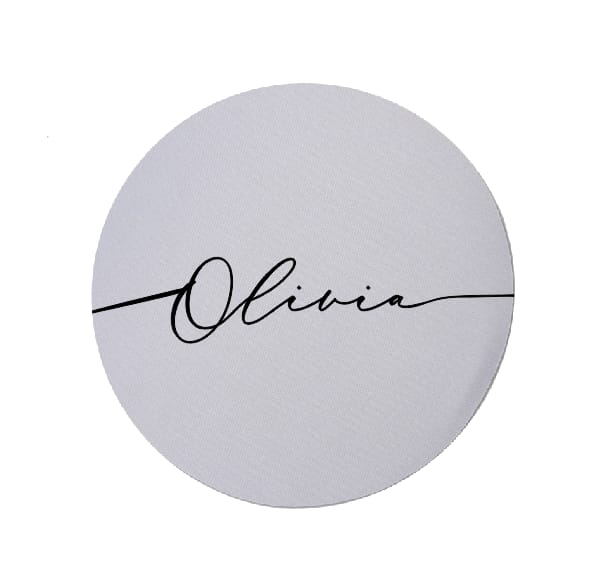 White Mouse Pad Customized - Round